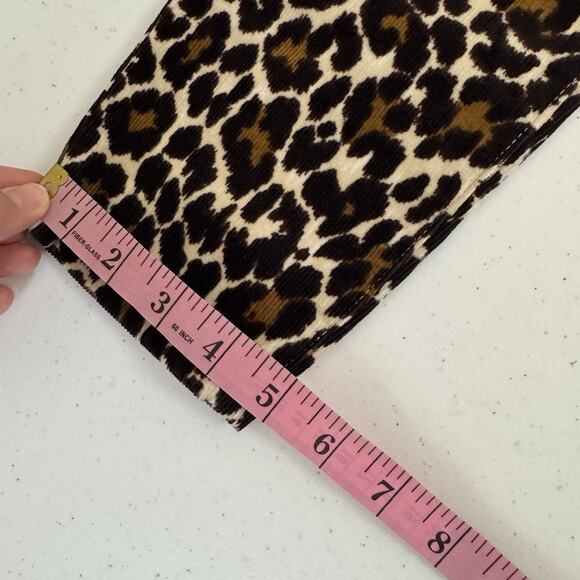 J Crew Corduroy Pants Womens 27 Brown Leopard Print 10" Toothpick Ankle Stretch - Picture 14 of 14